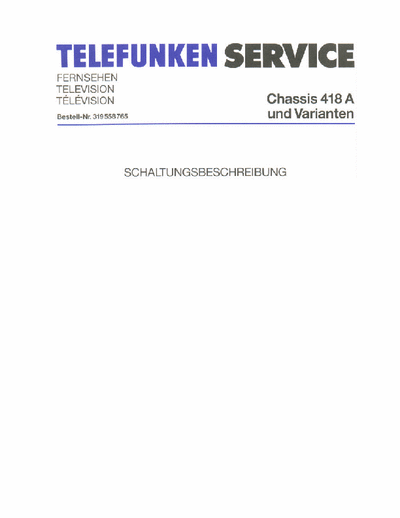 Telefunken 418A Trainigs Manual